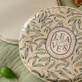 leaves art logo round cushion