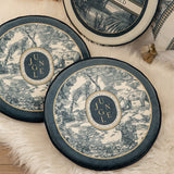 2design blue retro forest cushion