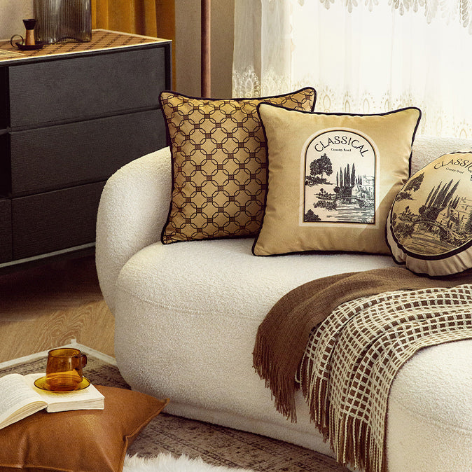 country road logo square cushion