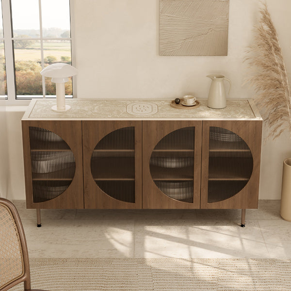 beige elegance logo square shelf mat