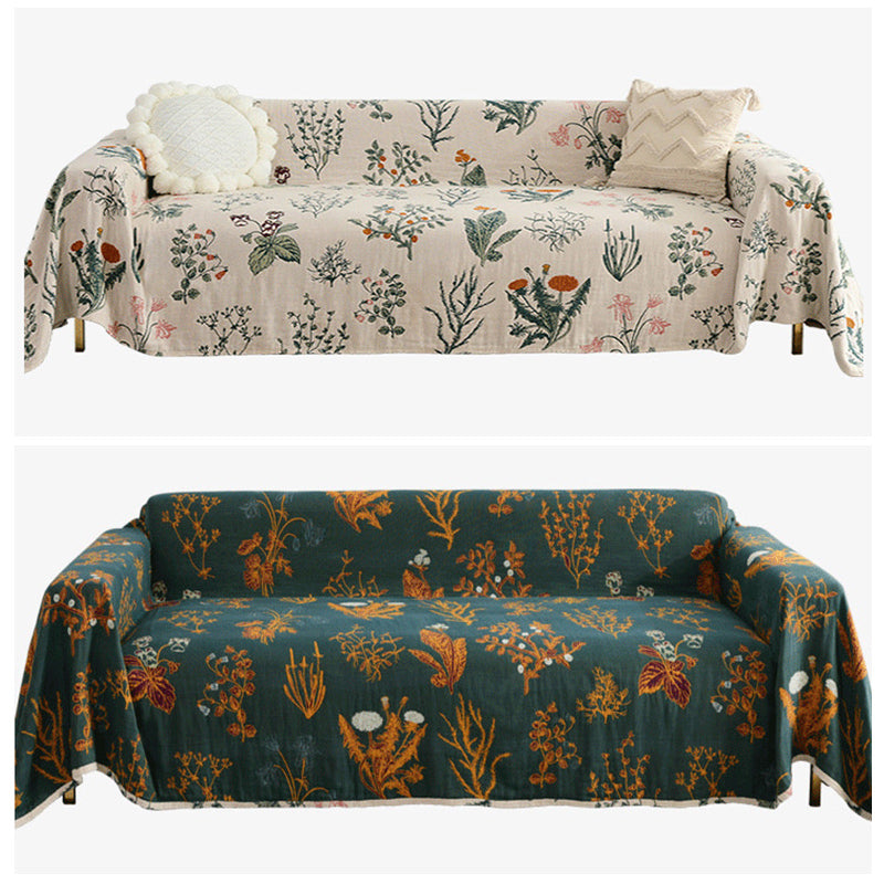 reversible botanical sofa cover