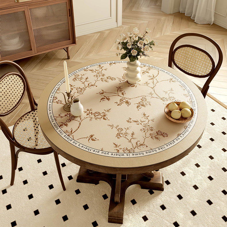 south wood beige round table mat