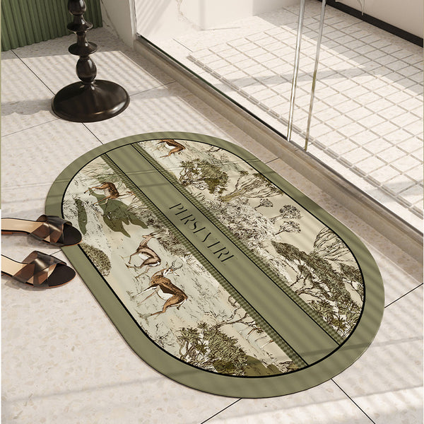 green persevere logo bath mat
