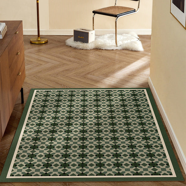green retro forest door mat