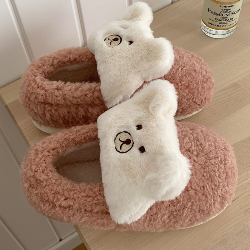 4color fur bear roomshoes