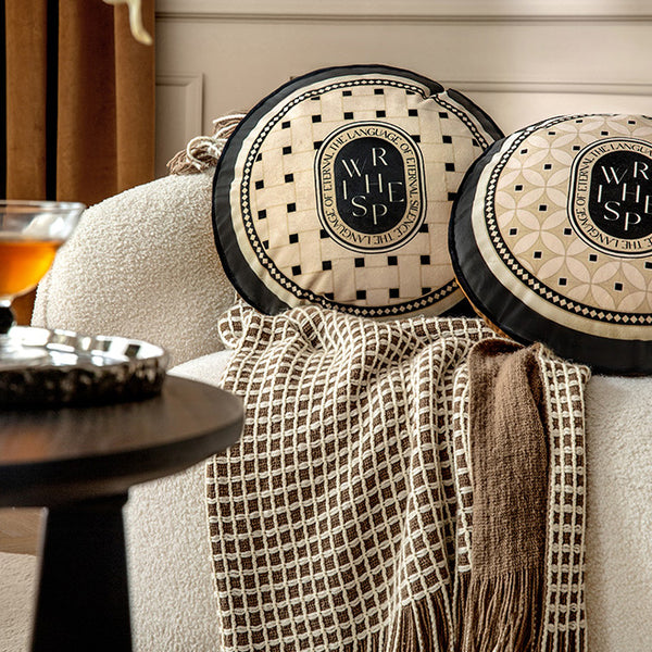 2design brown retro tile cushion