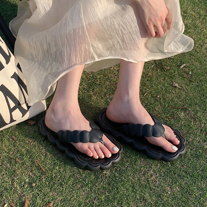 3color scallop rubber roomshoes