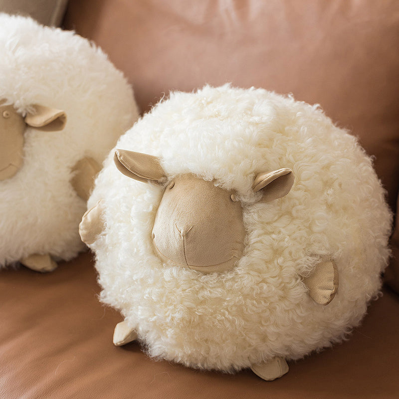 round sheep cushion