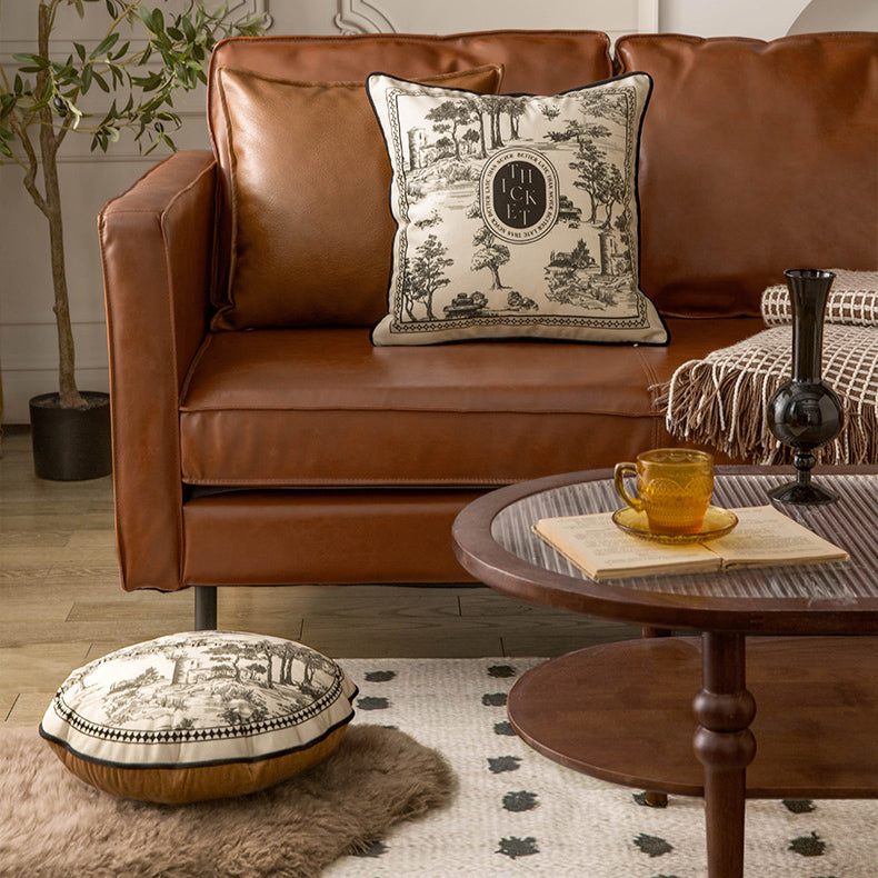 3size black toile de Jouy cushion