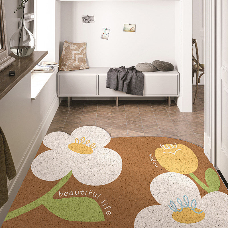 7design flower cut free door mat