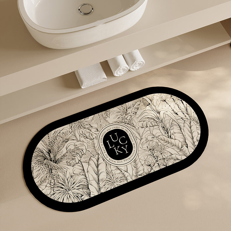 lucky logo luxury toilet mat