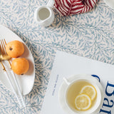 retro blue leaf table cover