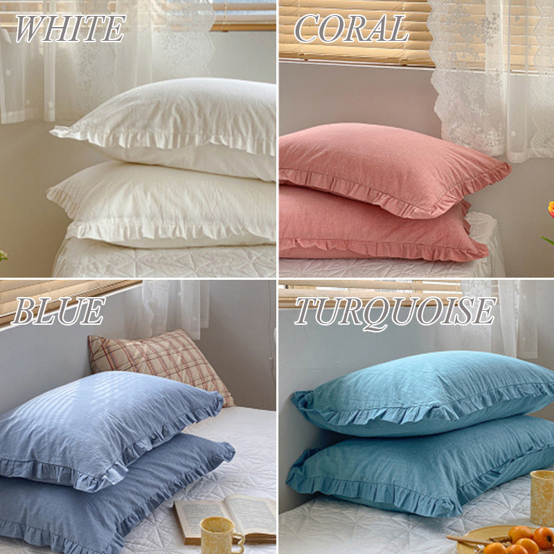 【即納】7color washer cotton pillow sheets / white