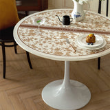 2color french flower velvety table mat