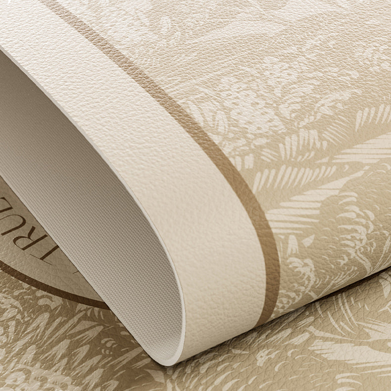 beige elegance logo round table mat