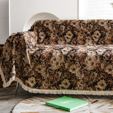 french brown flower sofa cover
