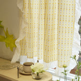 summer yellow check curtain