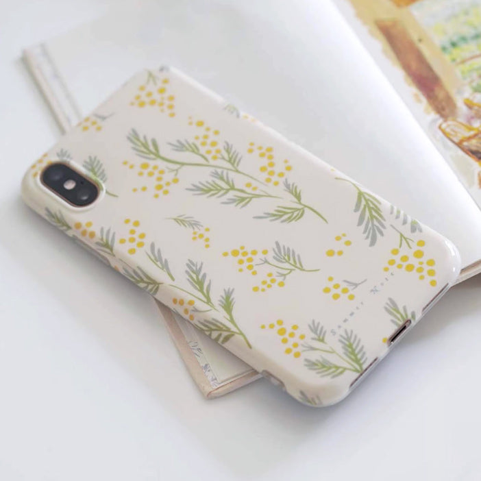 yellow mimosa iPhone case