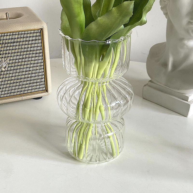 2color simple glass vase