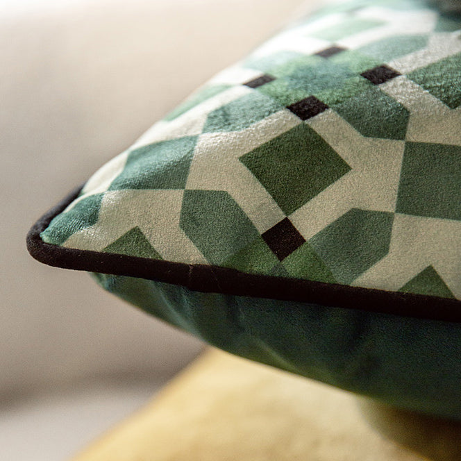 green retro forest cushion