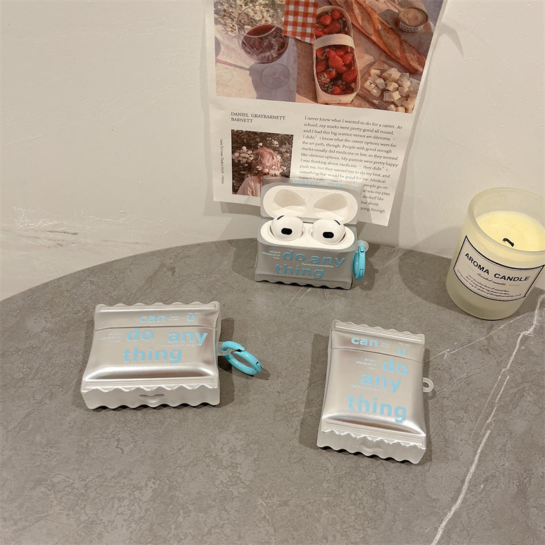 silver packing Airpods case