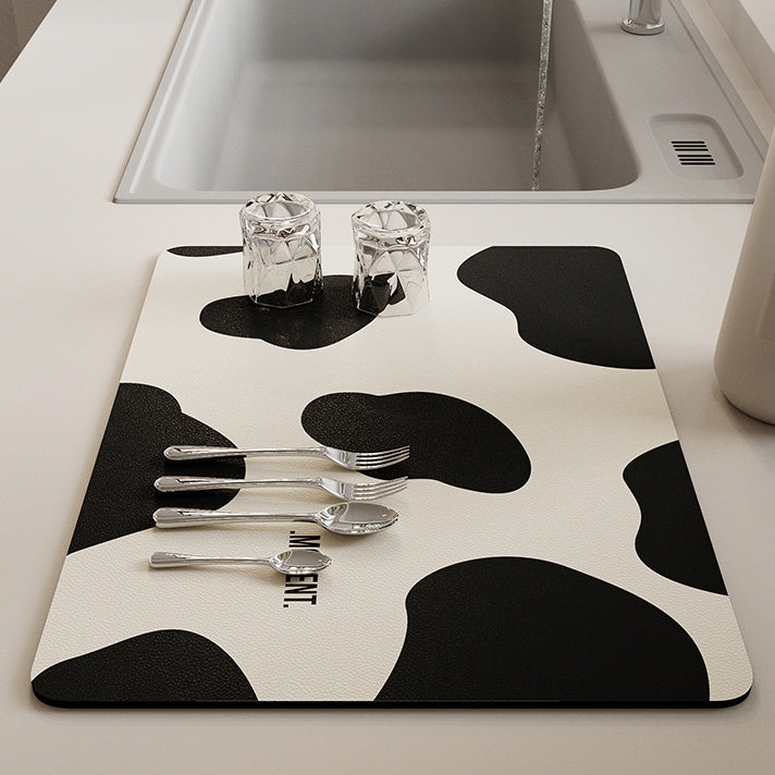 3color cow pattern sink mat