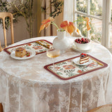 dark red vintage flower place mat