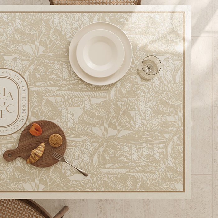 beige elegance logo square table mat