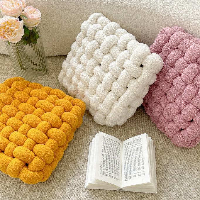 6color boa knit square cushion