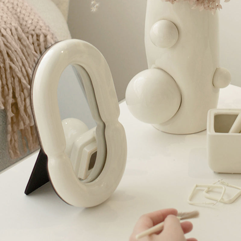 2color oval ceramic mirror