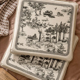 black toile de Jouy square cushion