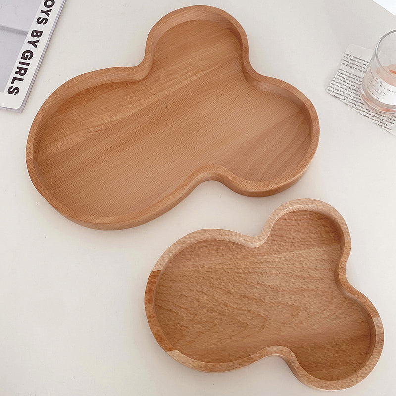 2size modern wood tray