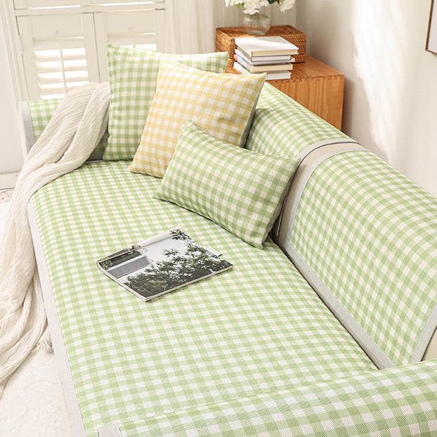 6color pail gingham check sofa cover