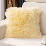 4color long fur cushion