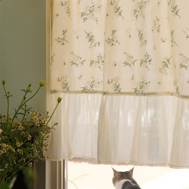 flower cotton under frill curtain