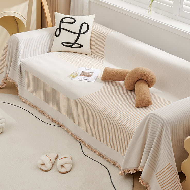 4color two tone line sofa cover