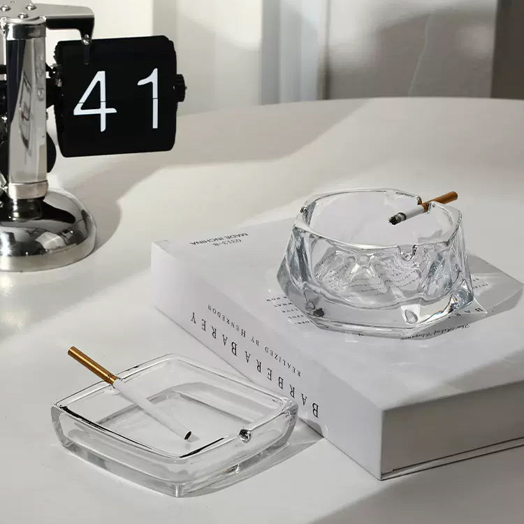 8design clear glass ashtray