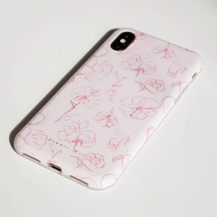 feminine pink flower iPhone case