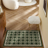 green retro forest door mat