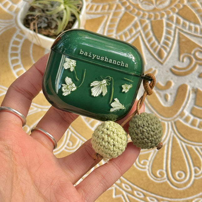 green tea flower Airpods case