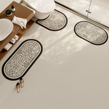 black flower tile toilet mat
