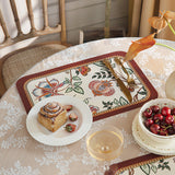 dark red vintage flower place mat