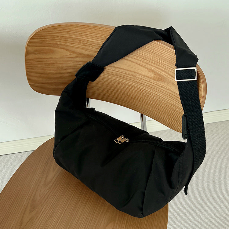 2color simple cotton messenger bag