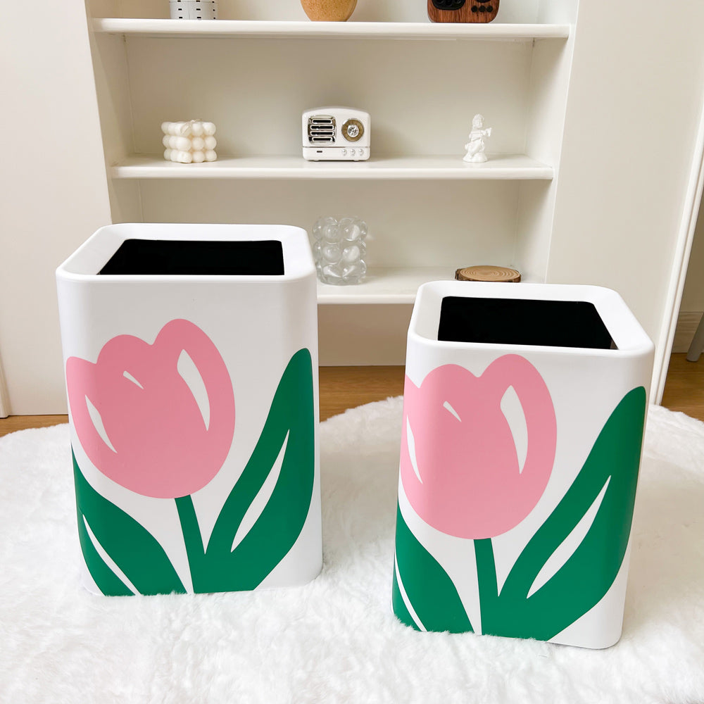2type pink tulip trash box