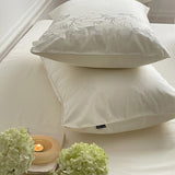 white floral embroidery bedlinen set