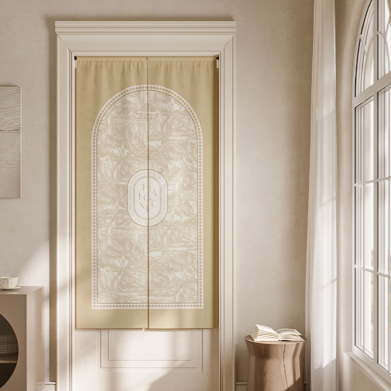 beige elegance logo curtain