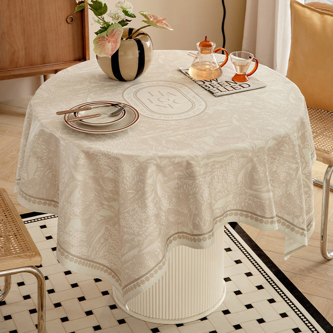beige elegance logo table cloth