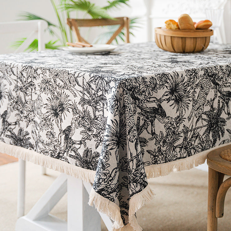 black jungle table cloth