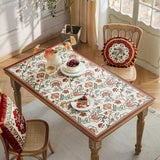 dark red vintage flower square table mat