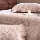 2color cotton flower quilt & pillow sheets set